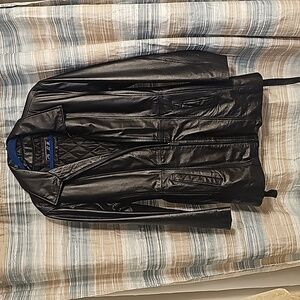 Che Bella Womens Dress Length Belted Leather Coat